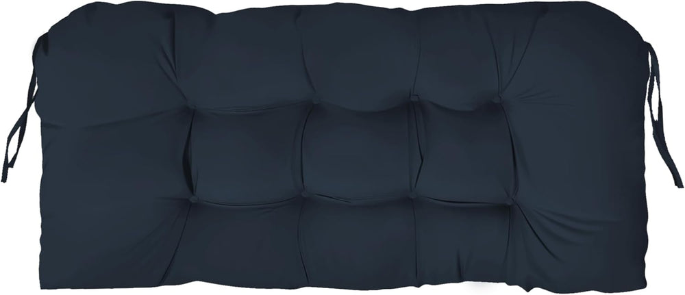 Outdoor Bench Cushion 44x22x4 Inch with Ties Loveseat Pads, Dark Blue