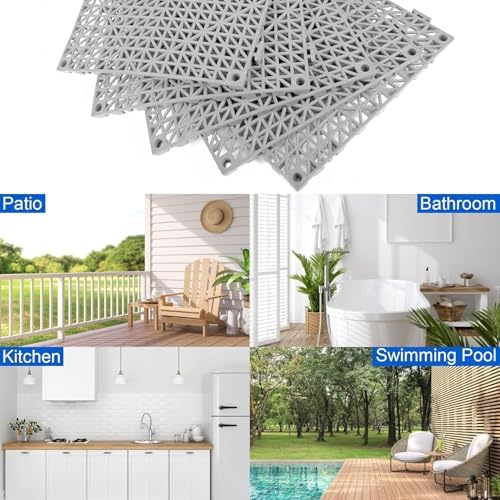 MYFAMIREA Modular Interlocking Cushion 24 Pack 11.8" x 11.8" Rubber...