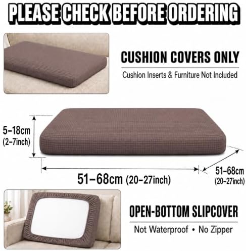 8Pcs Patio Cushion Covers, Outdoor Stretch Cushion Covers, Washable