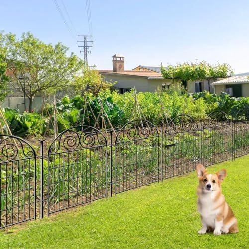 Getlay Tall Garden Fence with Gate, 36 Inch(H) 4 Panels Dog Fence Outdoor for...