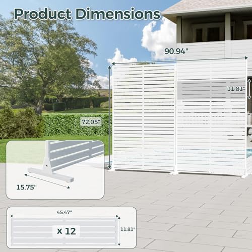 72" Privacy Screen Outdoor Privacy Fence Panel for Patio