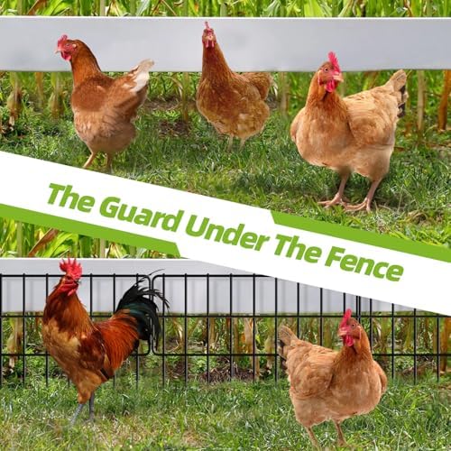 30Panels Garden Fence Animal Barrier, 13in(H) x 30ft(L) No Dig Fence for Dogs...