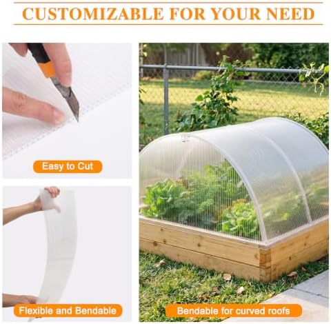 BPS 6Pcs 24'' (W) x 48'' (L) x 0.2'' Polycarbonate Pa...