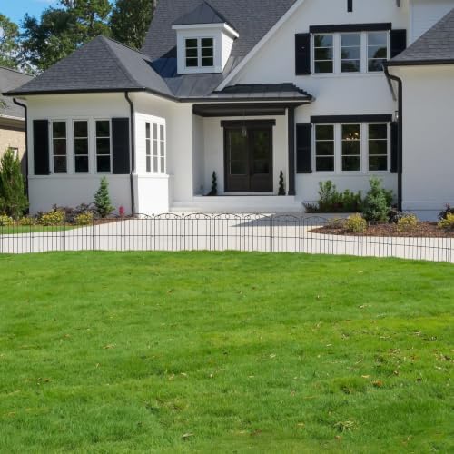 Decorative Garden Fence 17in x 30ft, 30 Panels No Dig Fence, Metal Fencing