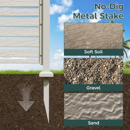 3 Panels Outdoor Air Conditioner Fence, 48" W X 51" H No-Dig Outdoo...
