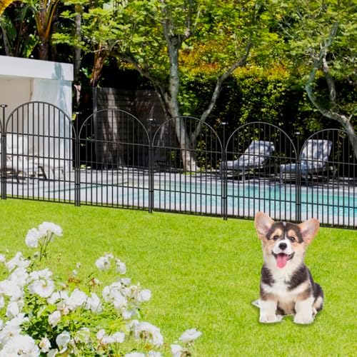 36in Tall Garden Animal Barrier, 8 Panels Pet Fence Outdoor | 17.5Ft Rustproo...