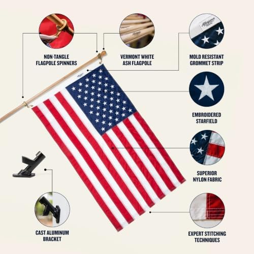 Allegiance American Flags For Outside Set 3x5 Ft, Made in USA