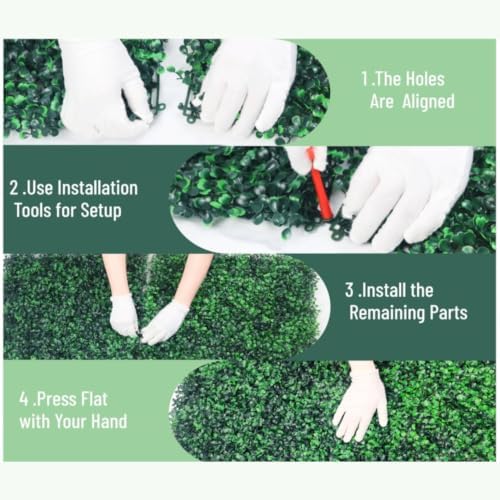 20''x20'' 24 Pieces Artificial Hedge Boxwood Panels UV Resistant