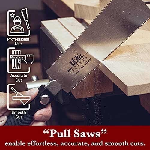 SUIZAN Ryoba Double Edge Saw 7" - Japanese Pullsaw Hand Saws Wood Cutting