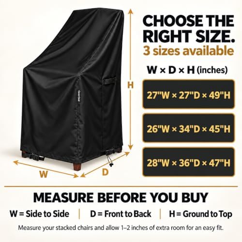 Stackable Patio Chair Covers Waterproof, Outdoor Chair Covers Waterproof, 600...