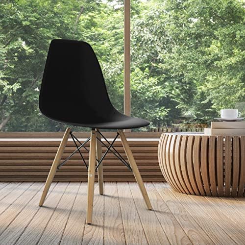 GIANTEX Dining Chairs Set of 4 Black, Mid Century Modern Dining Chairs