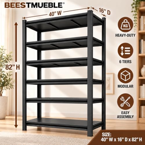 Metal Book Shelf, Adjustable Tall Bookcase No-Assembly-Required BookShelves