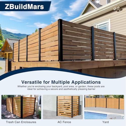 45" Aluminium Privacy Fence Line Post, 4 Pack