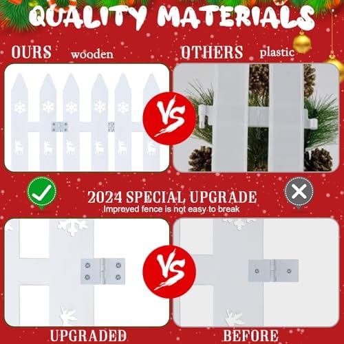 Sasylvia Christmas Tree Fences, White Wooden Picket Fences