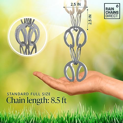 Rain Chains Direct - Modern Loop Rain Chain - 8.5 FT - Durable Milled Aluminu...