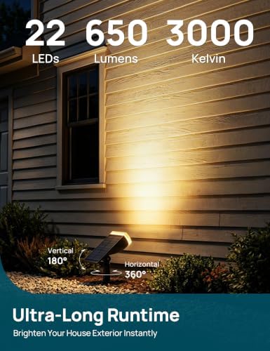 Linkind Solar Lights Outdoor Waterproof LED Spotlights Warm White 4 Pack