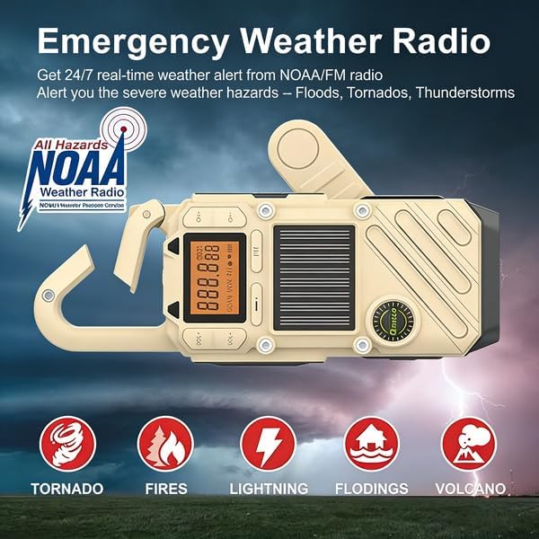 Walkie Talkies for Adults Rechargeable, FM/NOAA Emergency Radios with Weather...
