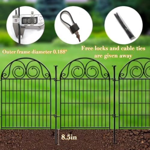 Getlay Tall Garden Fence with Gate, 36 Inch(H) 4 Panels Dog Fence Outdoor for...