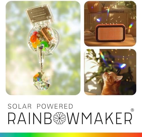Kikkerland Solar Powered Rainbow Maker – Prism Suncatcher, Fun Home Window De...