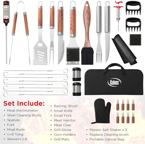 Kaluns 35PC BBQ Grill Tools Set – Heavy Duty Stainless Steel Grill Accessorie...