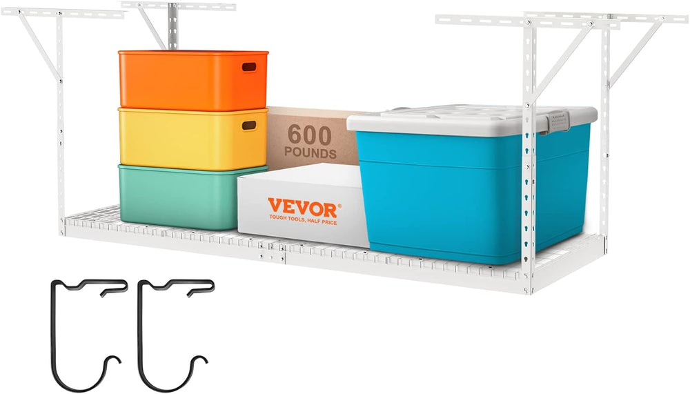 VEVOR Overhead Garage Storage Rack, 3x8 Ceiling Racks, Heavy Duty Adjustable ...