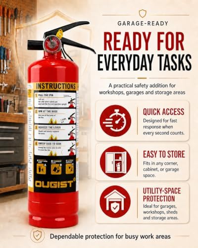 Ougist Home Fire Extinguisher, 2.5 lb ABC Dry Chemical 1-A:10-B:C, 2 Pack