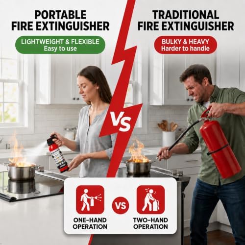 Small Fire Extinguisher for Home & Car – (6Pack, 1.32lb Each) Portable Dr...