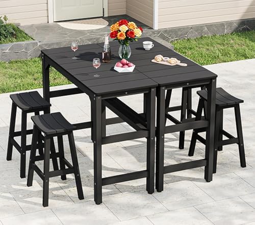 3-Piece Outdoor Bar Set, 42" Bar Height Table & 2 Outdoor Bar Stools