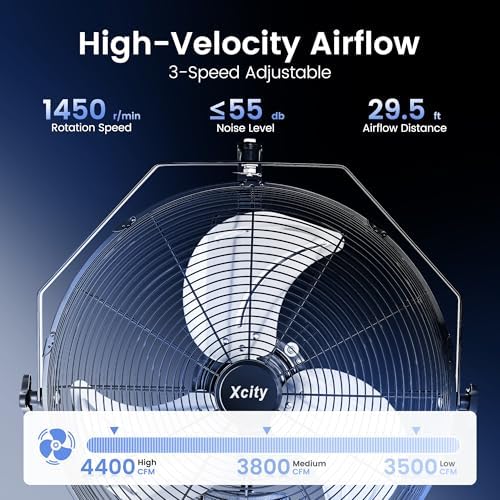 Xcity Wall Mount Fan 18", 3-Speed, IP44 Waterproof & Weatherproof