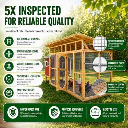 Hardware Cloth 1/2 inch Chicken Wire Fencing 48 x 100 Ft 19-Gauge | Hot-dip G...