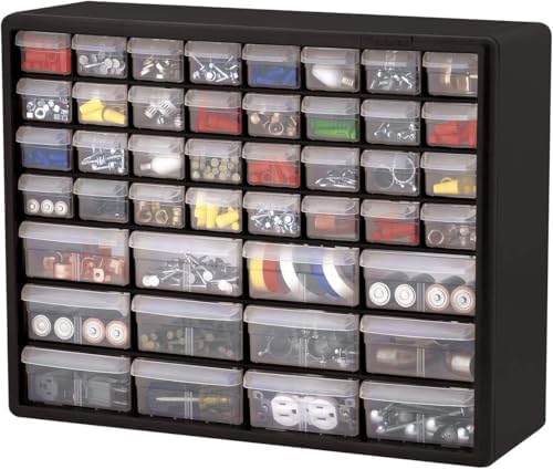 Akro-Mils 44-Drawer Plastic Storage Cabinet, 20"W x 6"D x 16"H...
