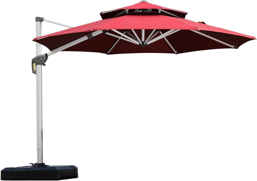 PURPLE LEAF Cantilever Patio Umbrella 10 FT, Wind Resistant Canopy, Terra