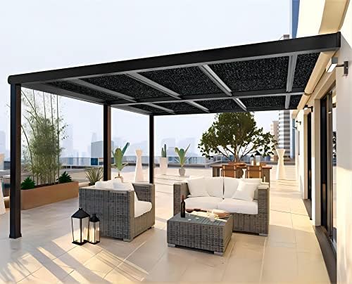 Shatex 90% Shade Fabric 10X 22ft Sun Shade Cloth with Grommets for Pergola Co...