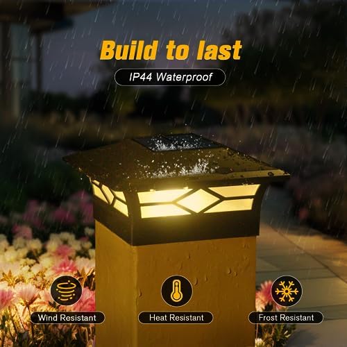 JOFIOS Solar Post Cap Lights Outdoor 12pack, Waterproof Solar Powered Deck Fe...