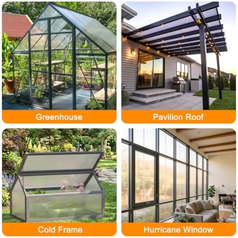 BPS 6Pcs 24'' (W) x 48'' (L) x 0.2'' Polycarbonate Pa...