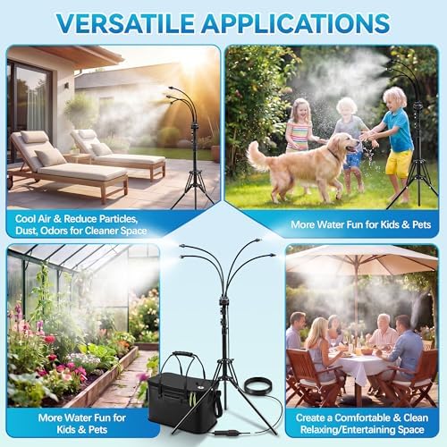 Portable Misting System, 20L Bucket Stand Mister with 5.2FT Adjust Height