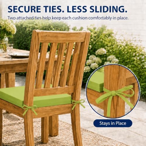 UNIKOME Outdoor Chair Cushions Pack of 4, Water Resistant Patio Cushions with...
