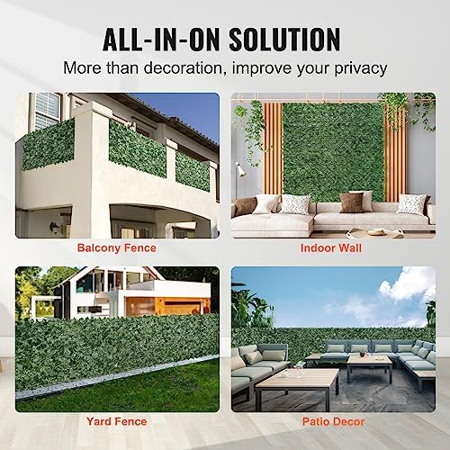 VEVOR Artificial Ivy Privacy Fence Screen, 59 x 158 in Faux Ivy Vine Leaf Hed...
