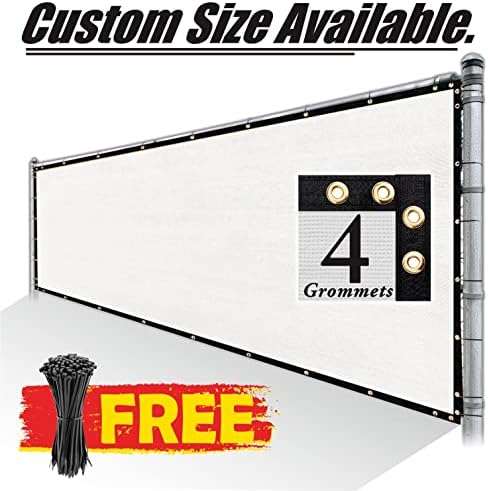 Royal Shade 4' x 10' White Fence Privacy Screen, Heavy Duty Windscreen