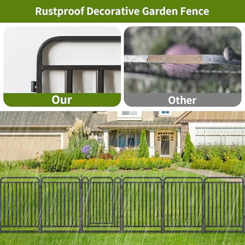 Heavy Duty Garden Fence Animal Barrier, 40" H x 27" L Rust Resistan...