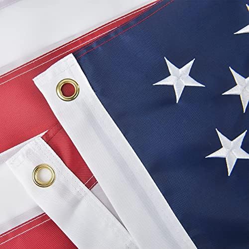 American Flag 5x8 FT, US Flag USA High Wind with Embroidered Stars, Sewn Stri...