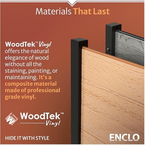 Enclo Vienna Privacy Screen, Charcoal Vinyl DIY No Dig Kit