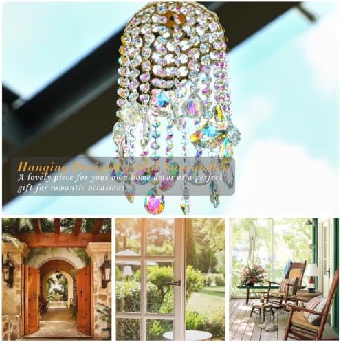 12.8'' Crystal Wind Chime Suncatchers Wind Chimes for Window Indoor O...