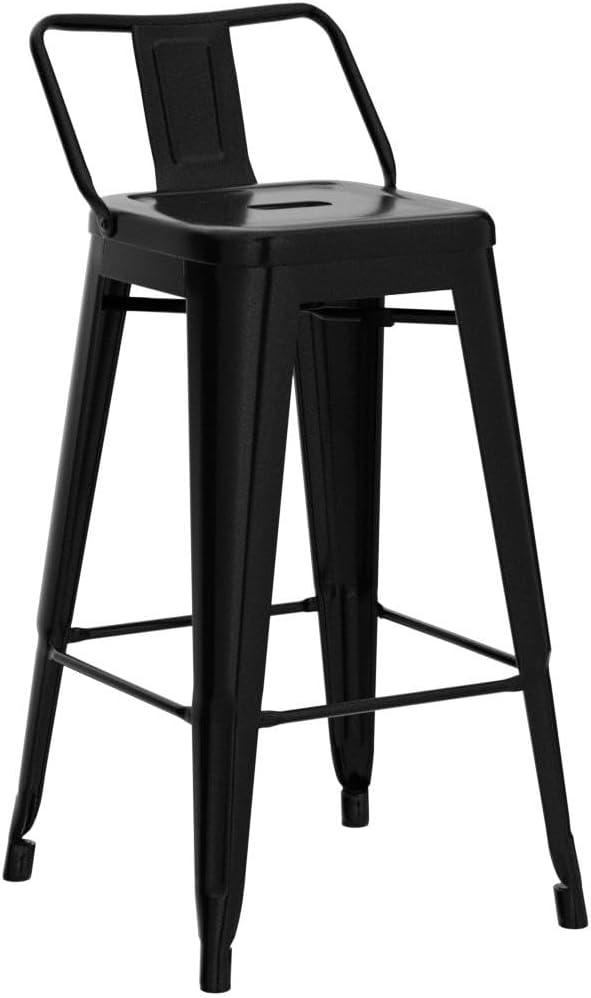 Yaheetech Bar Stools Set of 4, Metal Counter Height Chairs, 30 Inch Industria...