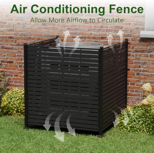 3 Panels Outdoor Air Conditioner Fence, 48" W X 51" H No-Dig Outdoo...