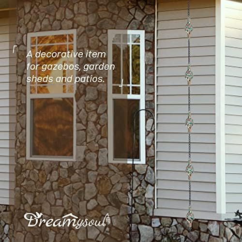 dreamysoul 9.7FT Rain Chain, Iron Rain Chain for Gutters