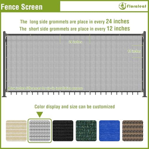 6'x40' Privacy Screen Fence Heavy Duty Fence Panels, Light Gray