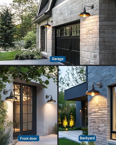 DEWENWILS 2 Pack Gooseneck Barn Outdoor Wall Light, Farmhouse Porch Light