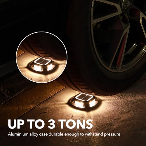 AGPTEK Solar Driveway Lights Outdoor 12 Pack, 2 Color Modes LED Deck Dock