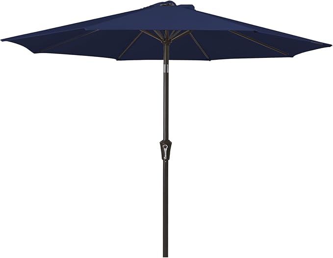 MEWAY 9ft Patio Umbrella Outdoor Table Umbrellas with Push Button Tilt and Cr...